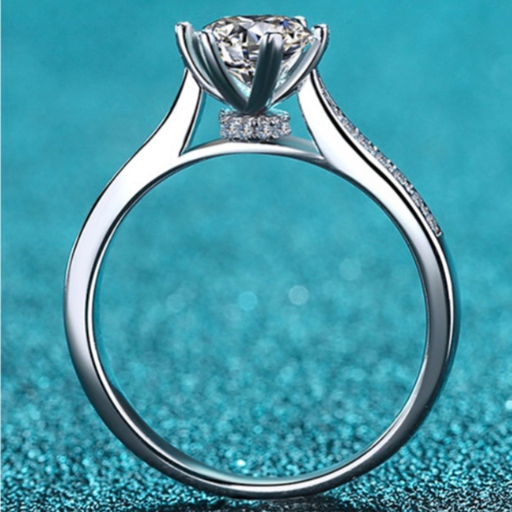 1CT certified with registration form Moissanite ring